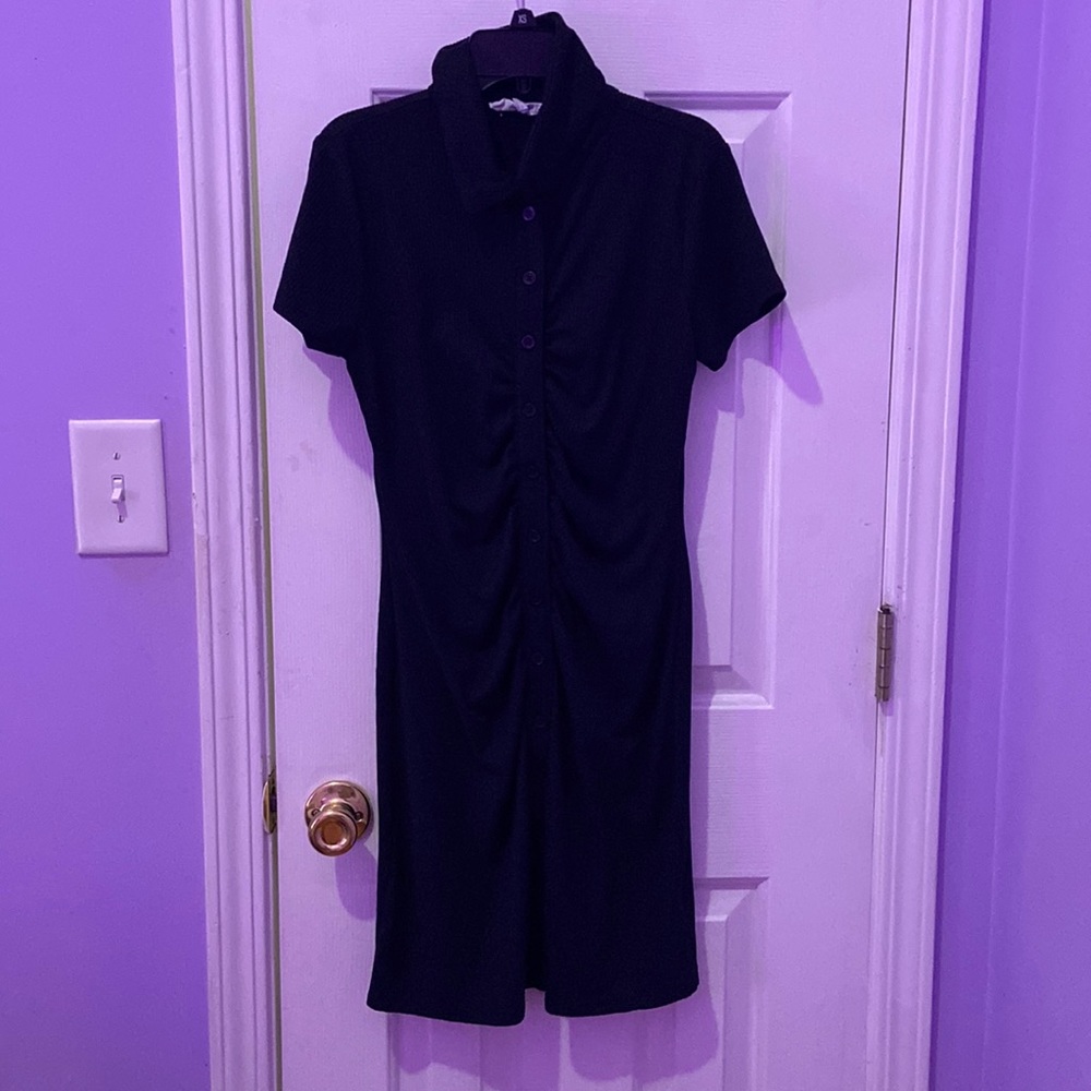 Bodycon Button Up Collar Dress